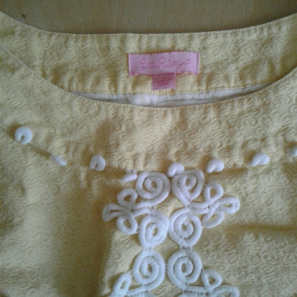 Lilly Pulitzer Yellow Cotton Summer Dress sz6 - Picture 7 of 8